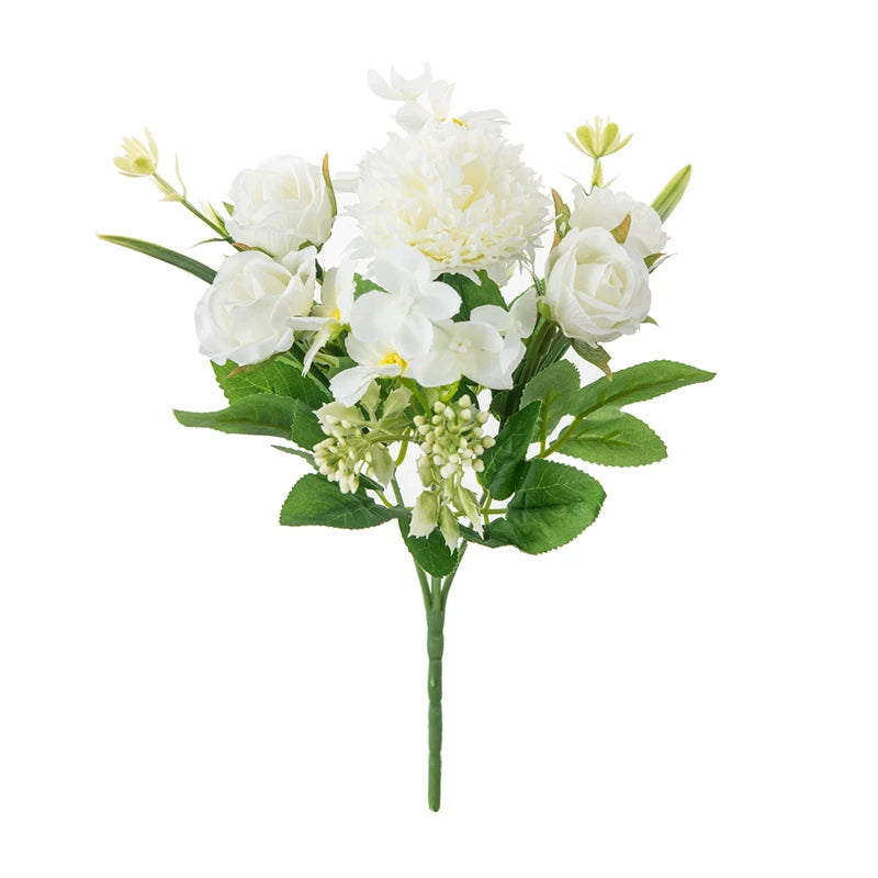 Silk Rose Artificial Flower Wreath – Wedding & Home Decor Artificial Flower Wreath Babs Beige 1 pc