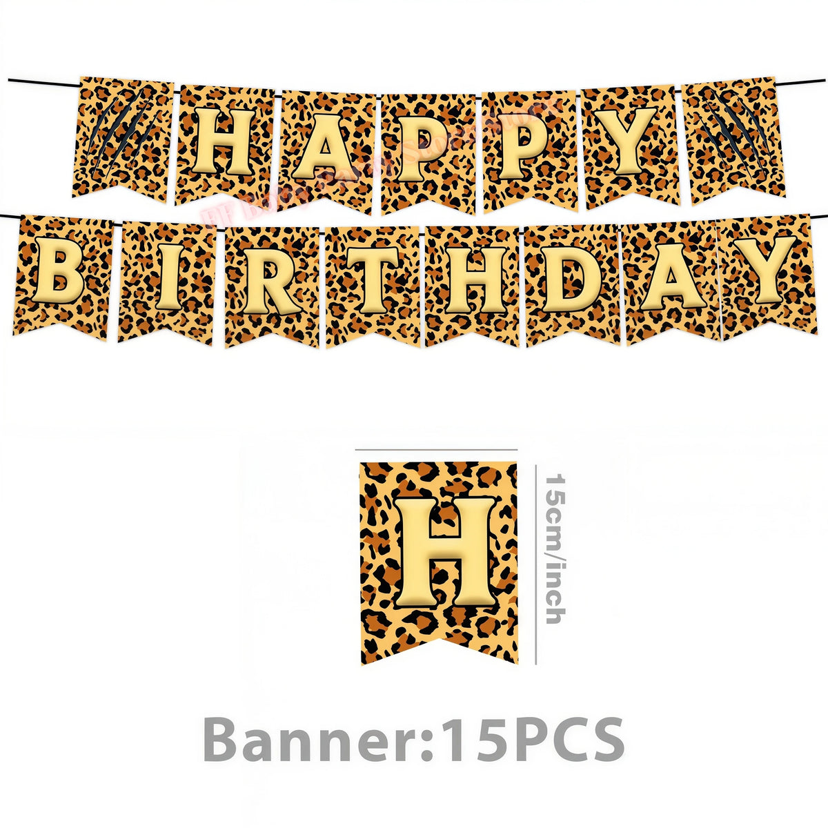 Leopard Print Birthday Party Supplies – Plates, Cups & Decor Party Decoration Set Babs 1set banner 1 others