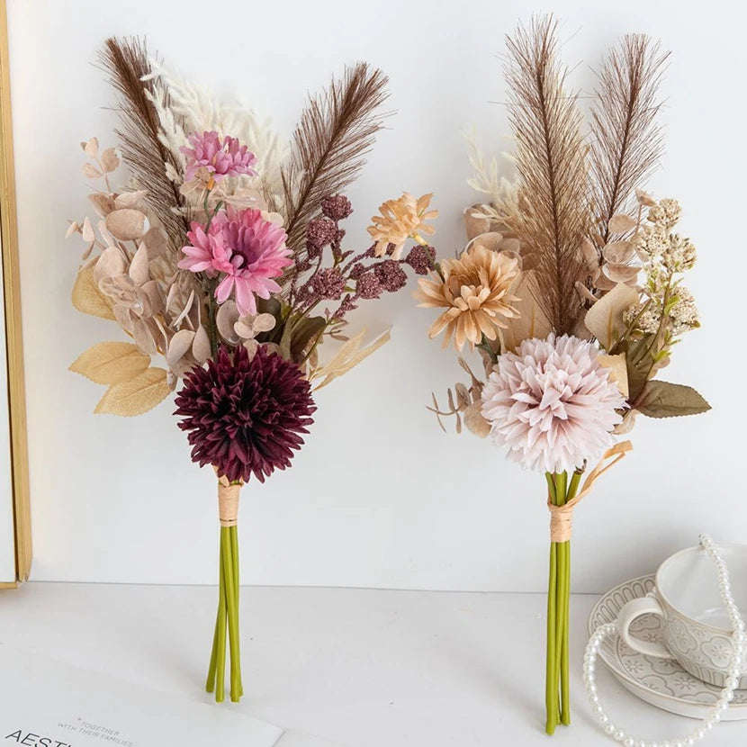 Silk Artificial Chrysanthemum Bouquet – Wedding & Home Decor Artificial Flower Bouquet Babs