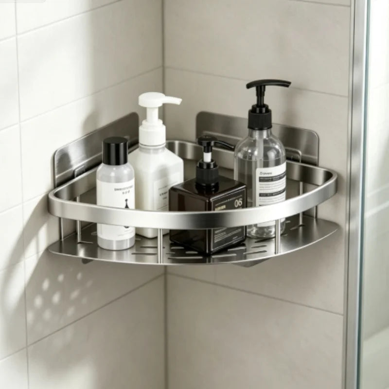 No-Drill Bathroom Toilet Paper Holder Shelf | Aluminum Bathroom Storage Shelf Babs