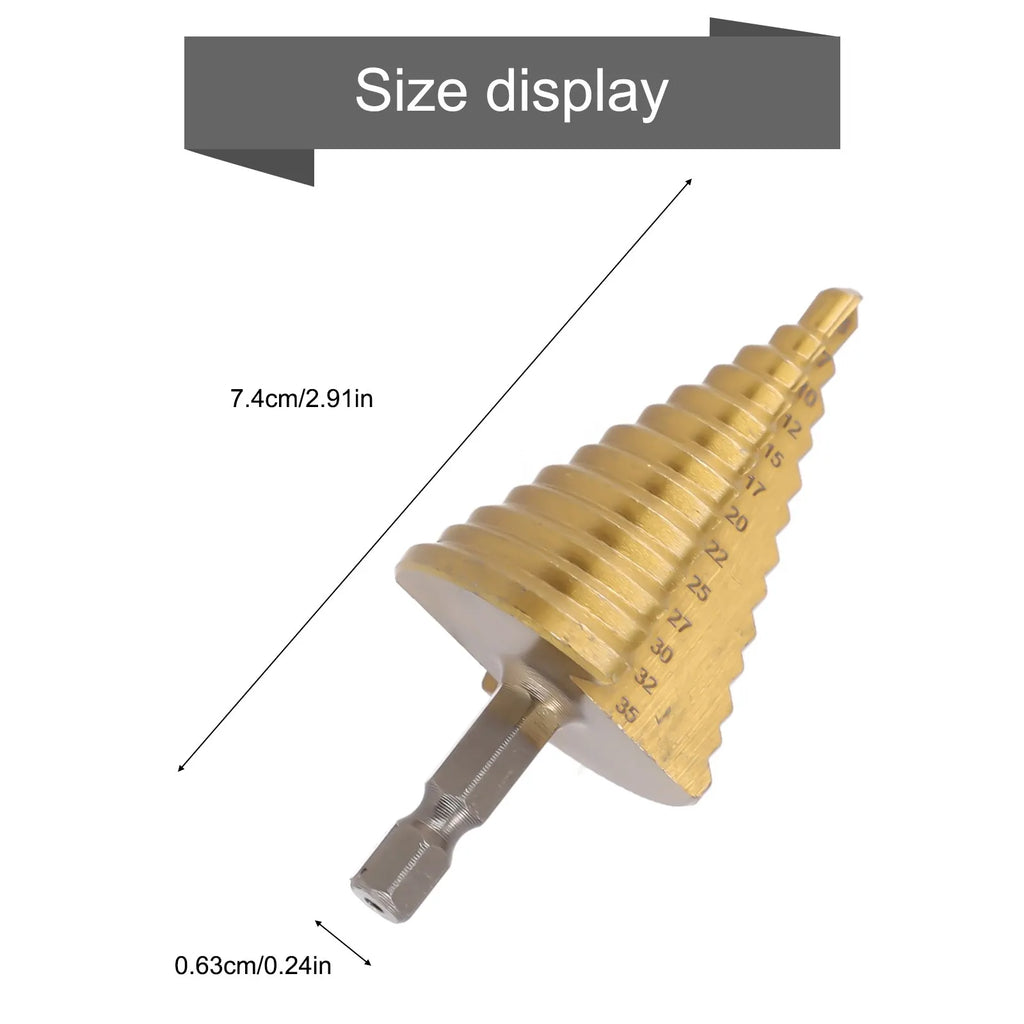 HSS Titanium Step Drill Bit 5-35mm | 13-Step Cone Bit Step Drill Bit Babs