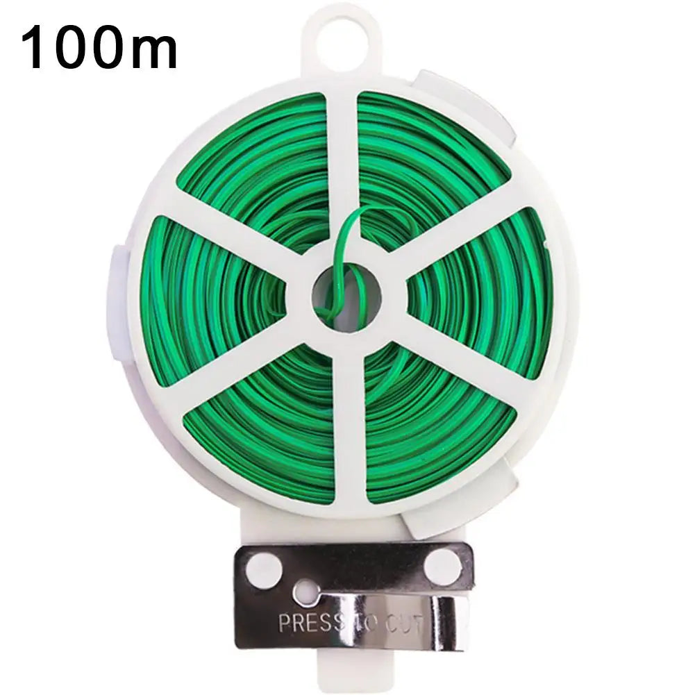 Green Garden Wire Ties Roll – Plant Support Straps 20–100M Garden Wire Ties Babs 100M
