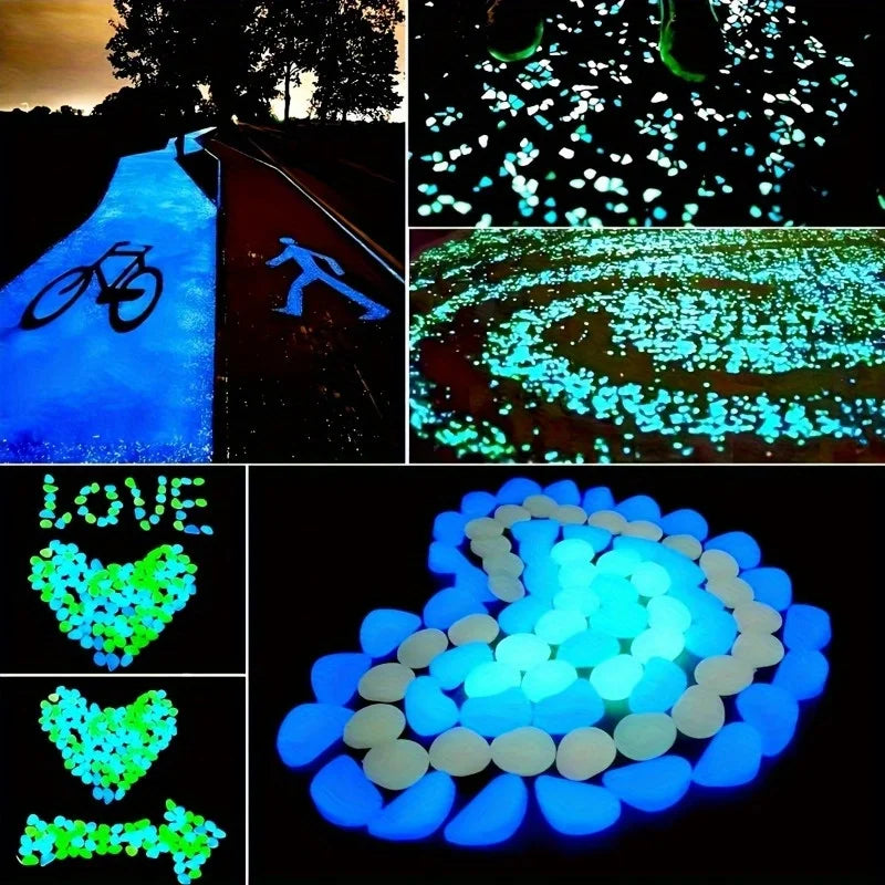 1200 Pcs Glow in the Dark Pebbles – Garden & Fish Tank Stones Decorative Garden Pebbles Babs