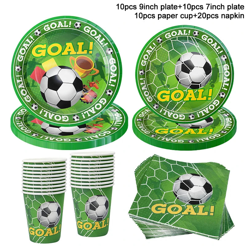 Soccer Party Disposable Tableware Set – Plates, Cups & More Party Tableware Set Babs 50pcs set