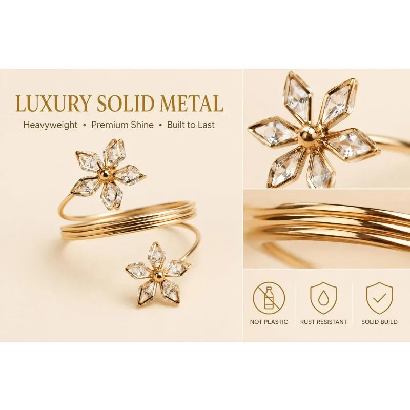 Crystal Rhinestone Napkin Rings – Elegant Wedding Table Decor Napkin Rings Babs