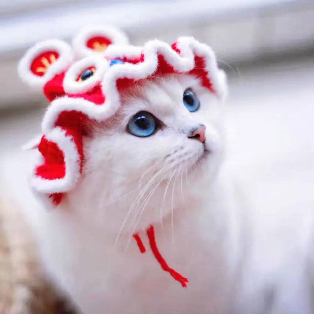 Crochet Frog Hat for Cats & Dogs – Cute Pet Party Photo Prop Pet Costume Hat Babs S-red tiger