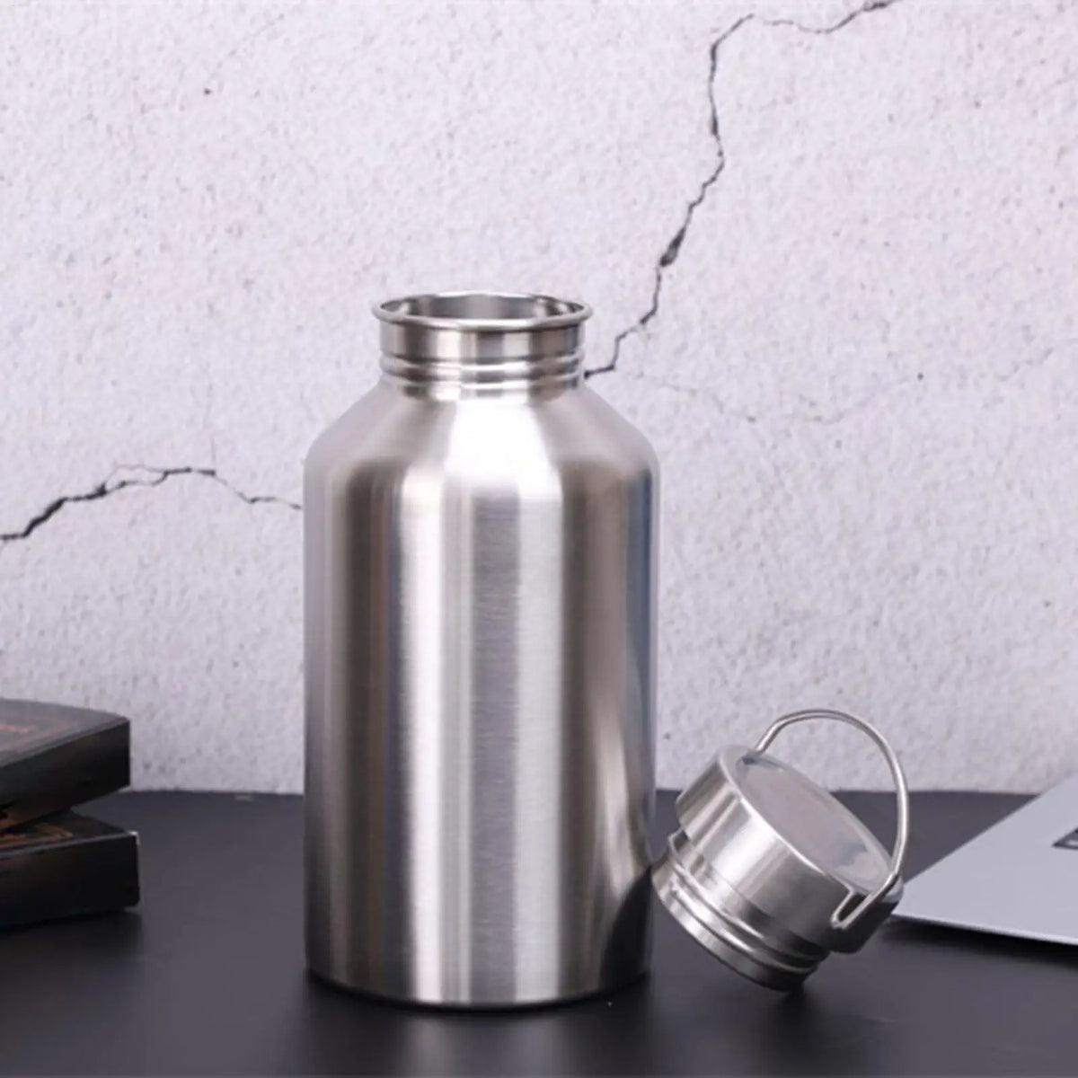 2L Stainless Steel Sport Water Bottle – Large Capacity Flask Sport Water Bottle Babs