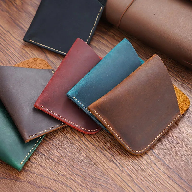 Vintage Cowhide Leather Wallet – Hand-Stitched Card Holder Leather Wallet Babs