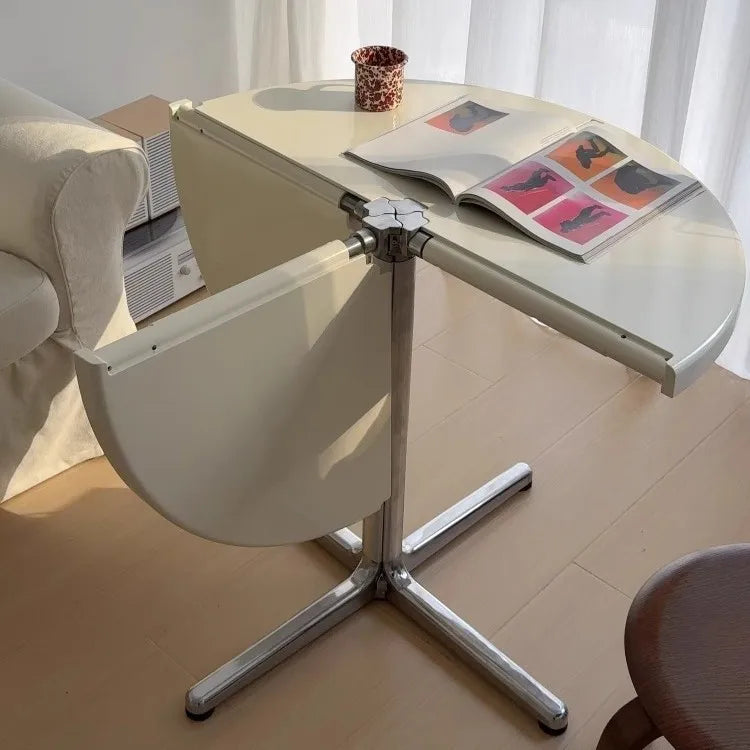 Nordic Foldable Round Dining Table | Metal Frame, 95x73cm Foldable Dining Table Babs