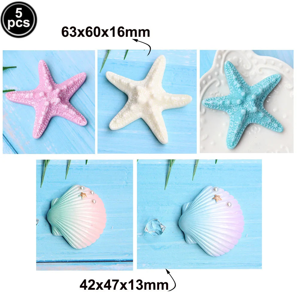 Mermaid Cake Toppers Set – Tails, Shells & Birthday Decor Cake Topper Set Babs MULTI