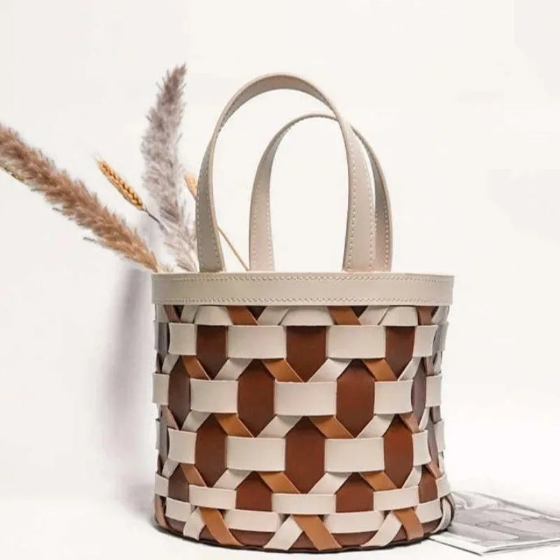 Large Leather Laundry Basket – Woven Storage Organizer Laundry Storage Basket Babs