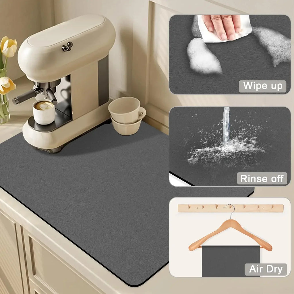 Diatom Mud Coffee Machine Mat – Quick-Dry Dish Drying Pad Dish Drying Mat Babs