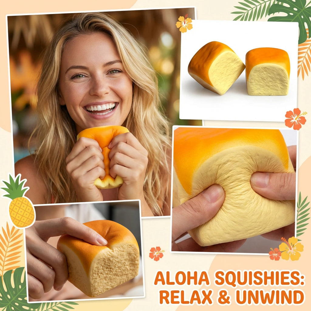 Hawaiian Bread Squishy Slow Rising Squeeze Fidget Toy Squishy Fidget Toy Babs