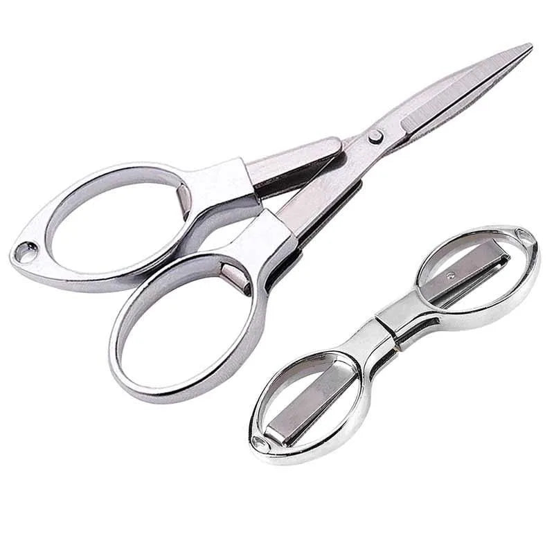 Mini Folding Stainless Steel Scissors Keychain – Travel & Camping Folding Scissors Babs white