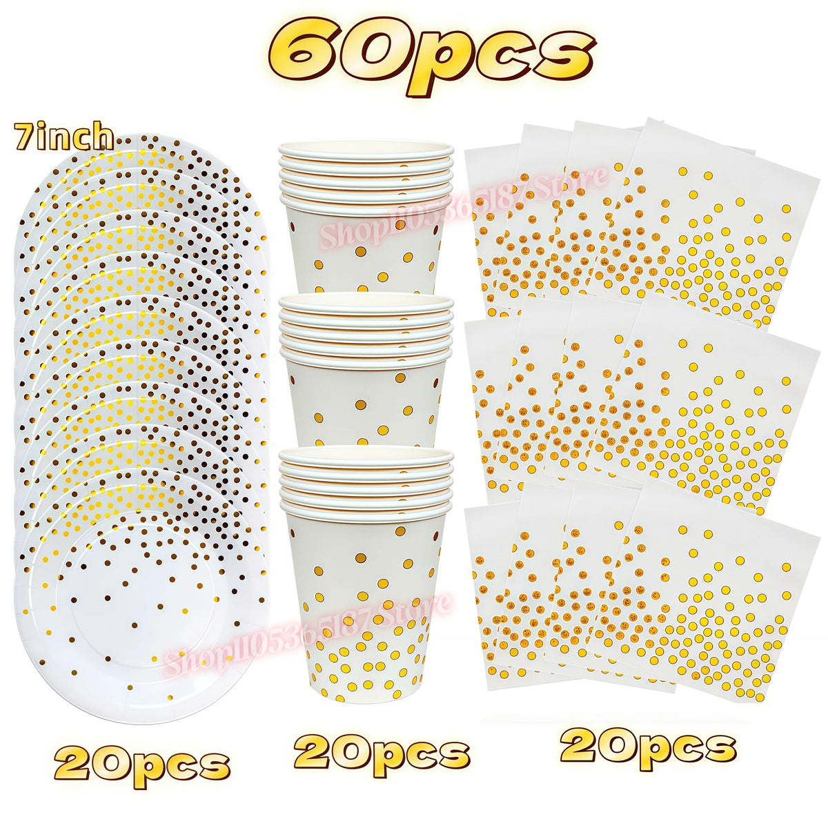 Rose Gold Dark Blue Party Tableware – Cups, Plates & Napkins Set