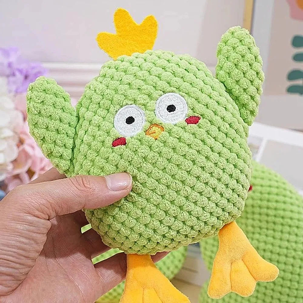 Green Chicken Squeaky Plush Dog Toy – Durable Puppy Chew Plush Dog Toy Babs