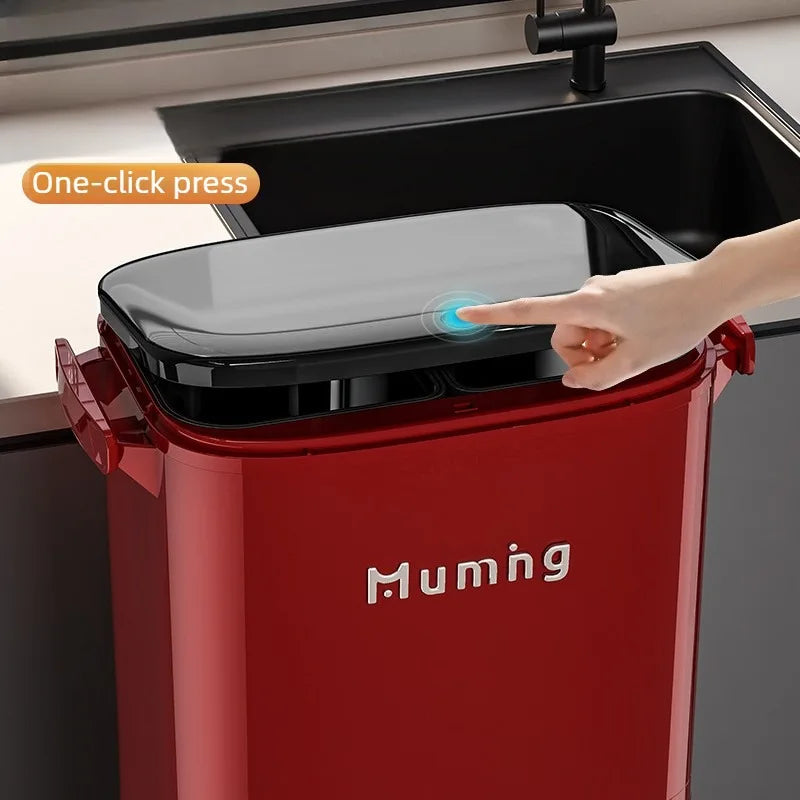Double Partition Pedal Trash Can | 12L Dual-Compartment Bin Pedal Trash Can Babs