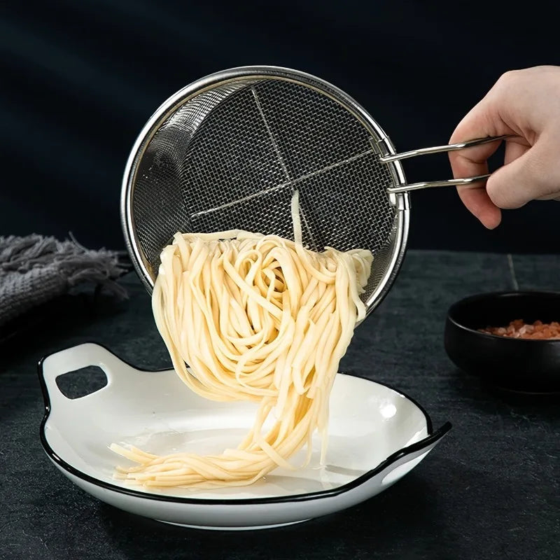 Stainless Steel Frying Basket & Noodle Strainer Spoon Kitchen Strainer Basket Babs