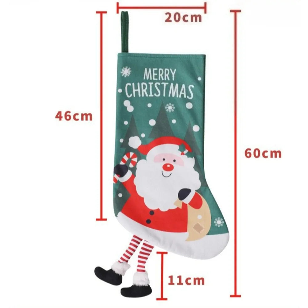 Large Christmas Stockings – Snowman & Reindeer Hanging Decor Christmas Stocking Babs
