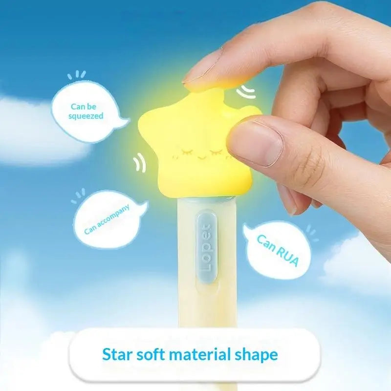 2-Pack Lucky Star Light-Up Gel Pens | Cute Retractable 0.5mm Novelty Gel Pens Babs