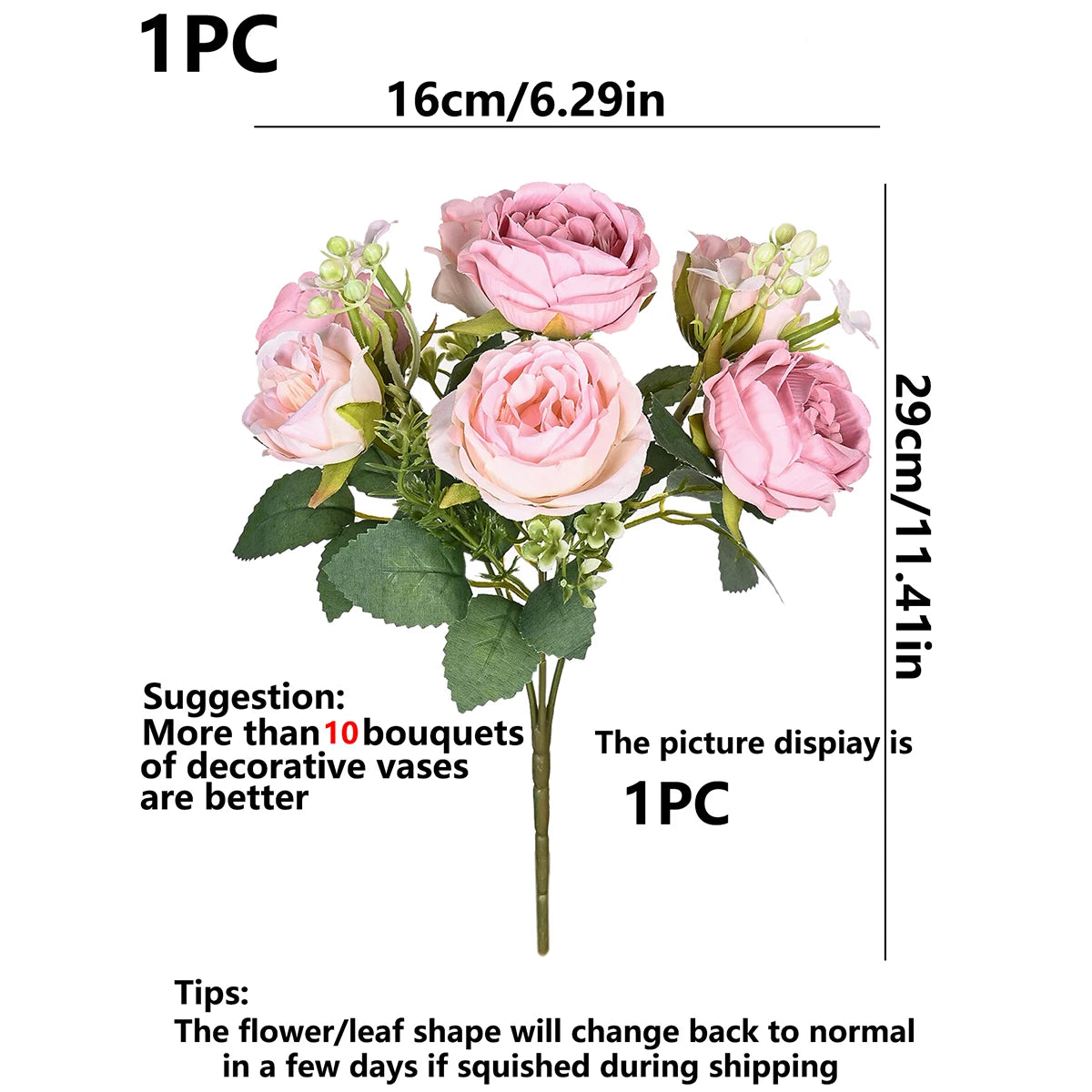 Silk Peony & Rose Artificial Flower Bouquet | Home Décor Artificial Flower Bouquet Babs