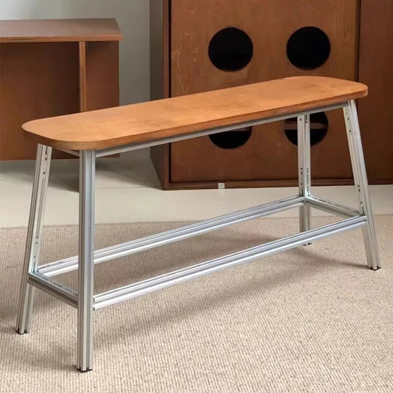 Modern Wooden Metal Ottoman Footstool – Minimalist Bench Ottoman Footstool Bench Babs