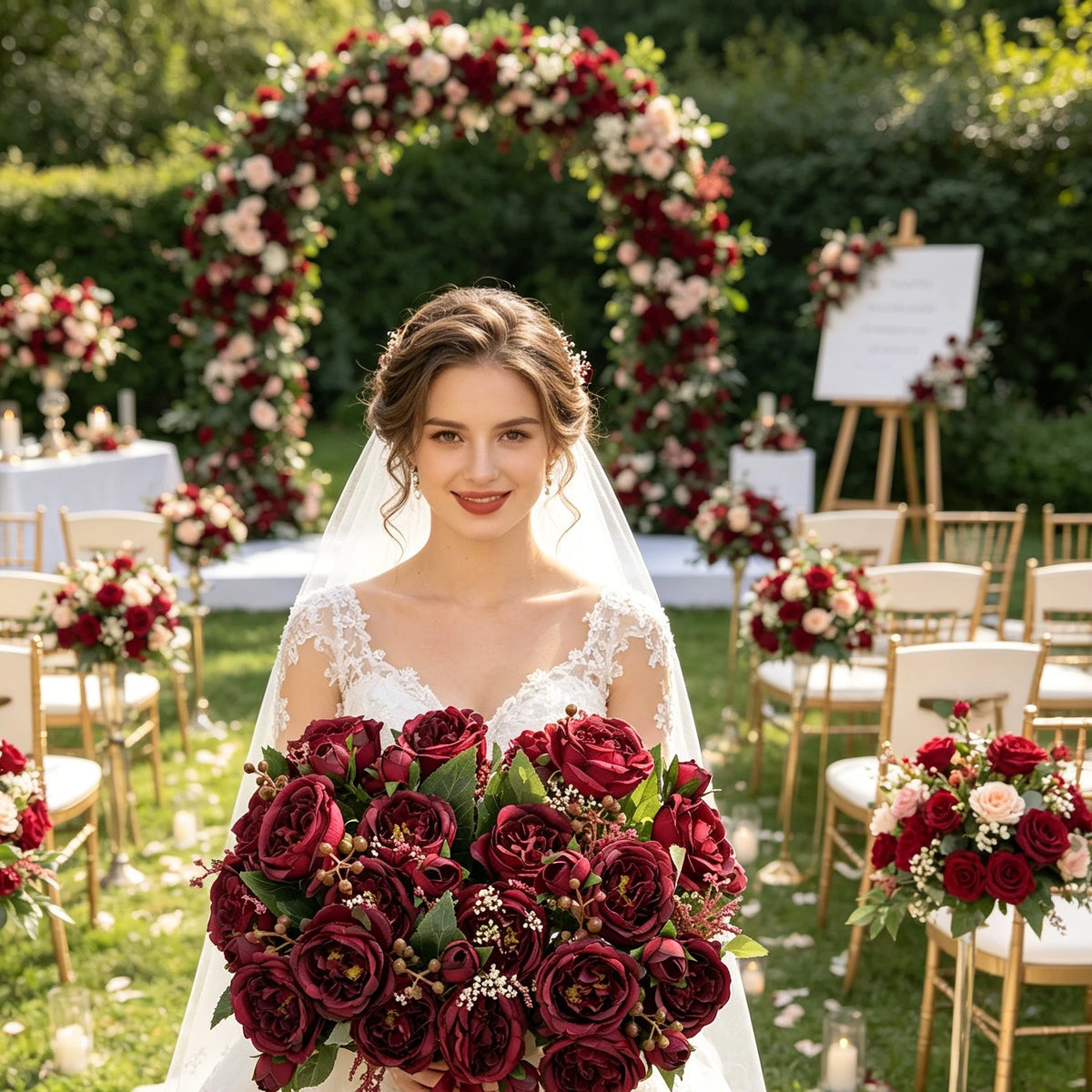 Silk Peony Artificial Flower Bouquet – Wedding & Home Decor Artificial Flower Bouquet Babs