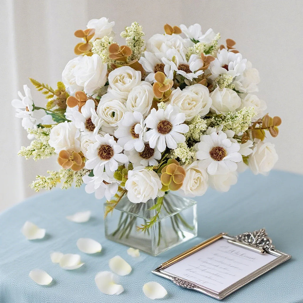 Artificial Silk Rose Stems – Wedding & Home Décor Bouquet Artificial Silk Flowers Babs