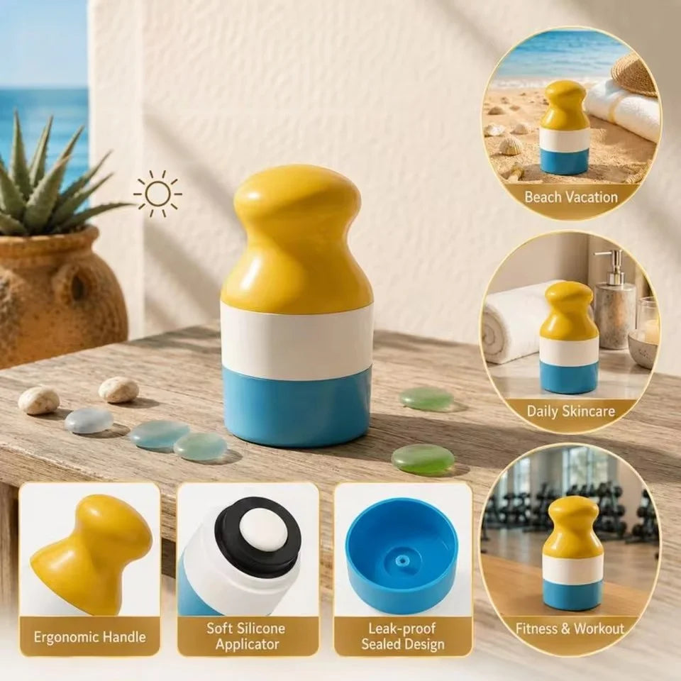Dual Compartment Roller Bottle – Refillable Travel Dispenser Travel Cosmetic Dispenser Babs