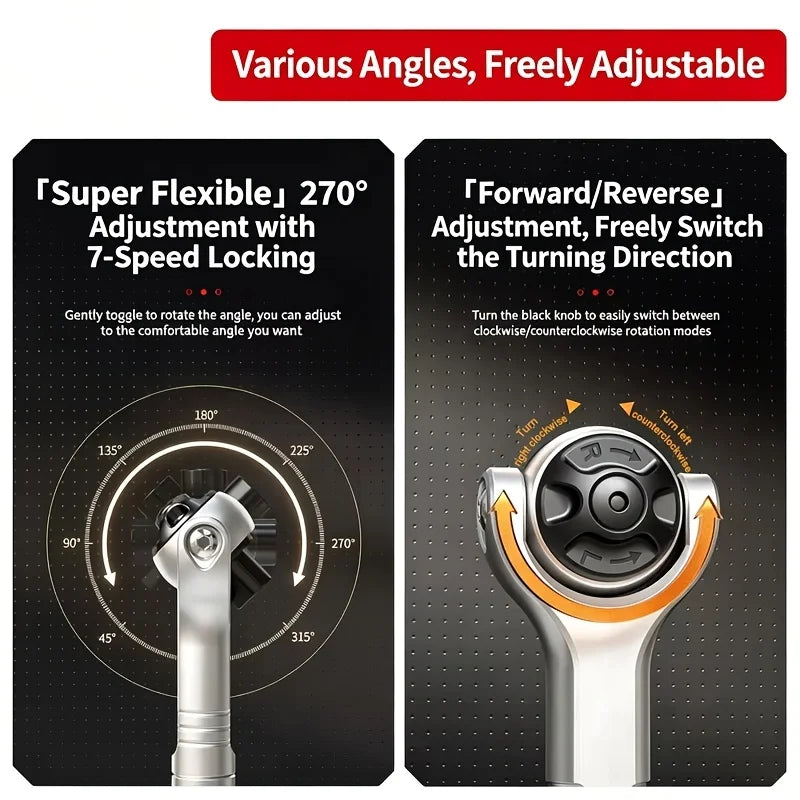 Universal 360° Ratchet Wrench & Magnetic Screwdriver Bit Tool Ratchet Wrench Babs