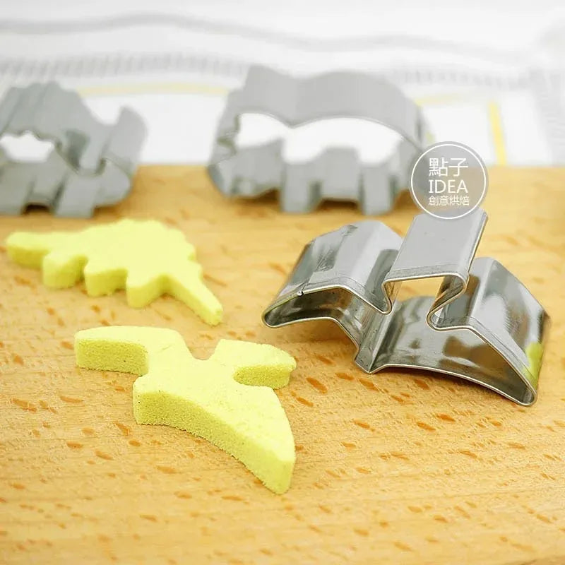 6-Piece Dinosaur Stainless Steel Cookie Cutters Baking Set Cookie Cutter Set Babs