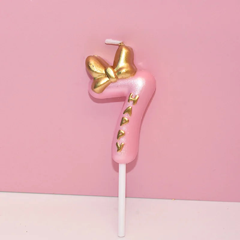 Pink Number Cake Topper Candles 0–9 | Girls Birthday Party Birthday Cake Candles Babs 7