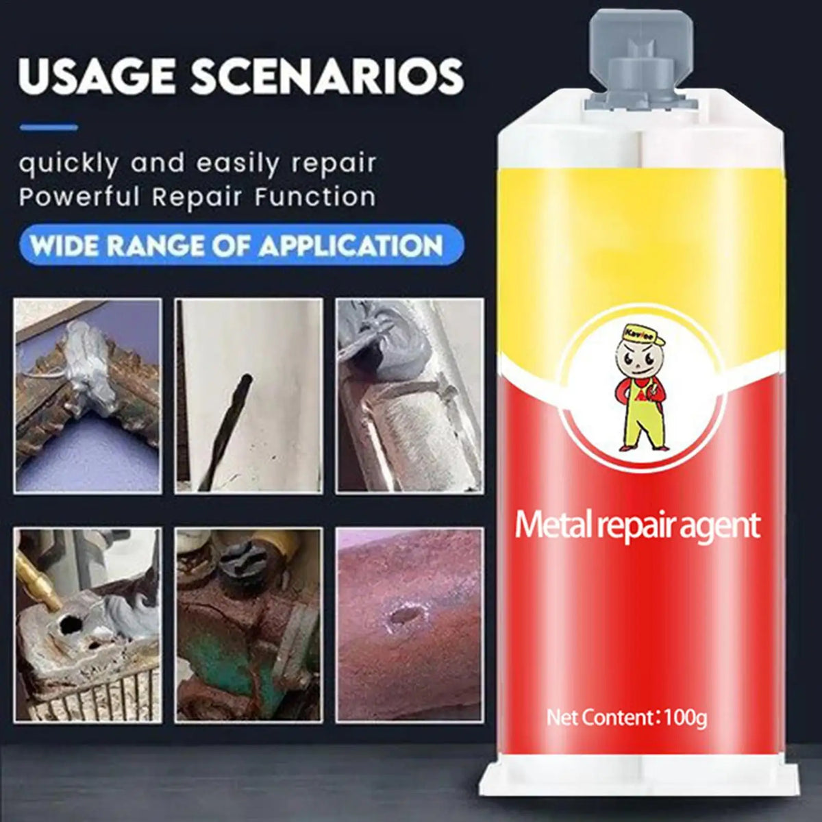 High-Strength Metal Repair AB Glue – Cold Weld Cast Iron Adhesive Metal Repair Adhesive Babs