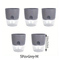 5-Pack Self Watering Planters – Wicking Pots with Bottle Self Watering Planters Babs 5Pcs-Grey-M