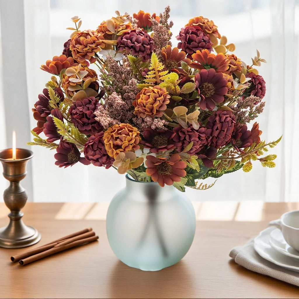 Silk Chrysanthemum Artificial Flower Bouquet | Wedding & Home Décor Artificial Flower Bouquet Babs