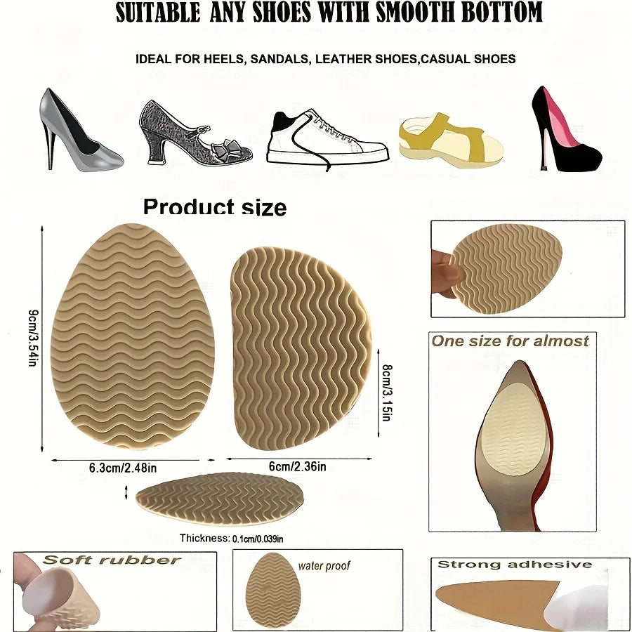 Anti-Slip Rubber Shoe Sole Pads – 4 Pcs | TPR Grip & Noise Reduction Shoe Sole Pads Babs