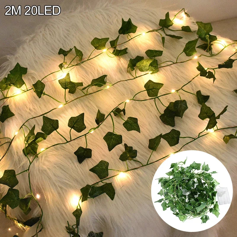 Silk Ivy Leaf LED String Lights | Vine Garland Décor 2–10M LED Garland String Lights Babs