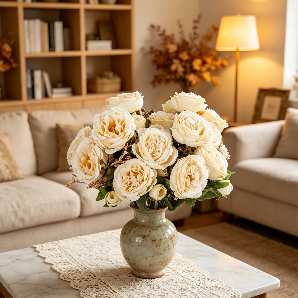 Silk Artificial Peony Rose Bouquet – Wedding & Home Decor Artificial Flower Bouquet Babs
