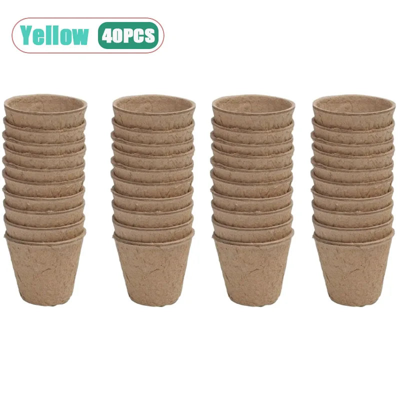 Biodegradable Peat Seed Starter Pots with Drainage | 20/40 Pack Seed Starter Pots Babs 40pcs