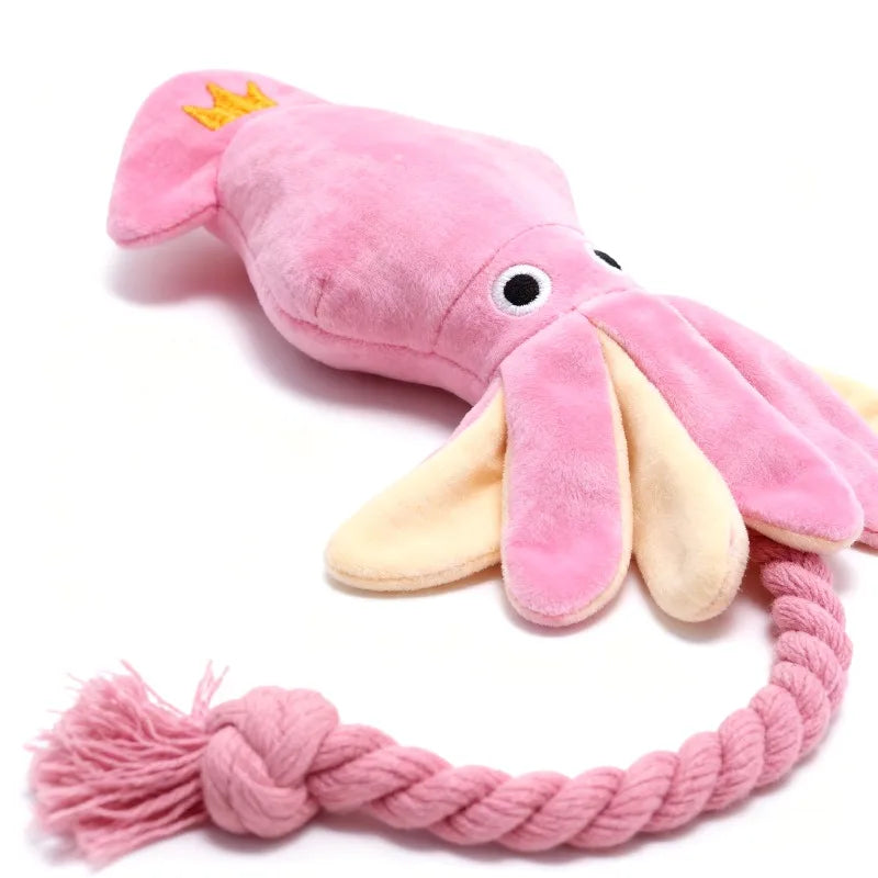 Octopus Dog Chew Toy – Plush Squeaky Rope Toy for Pets Dog Chew Toy Babs