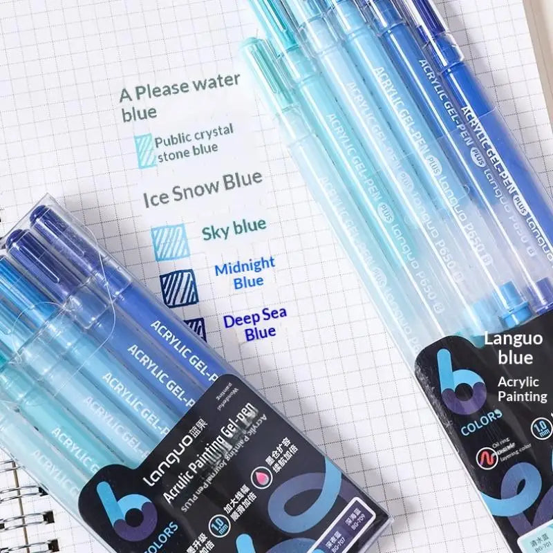 6-Color Gel Pen Set – Acrylic Painting & Writing Markers Gel Pen Set Babs