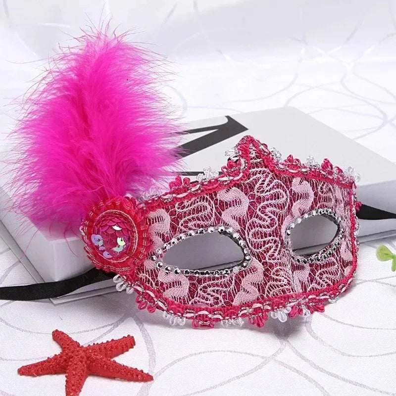 15-Piece Princess Feather Masquerade Masks | Party Set Masquerade Mask Set Babs