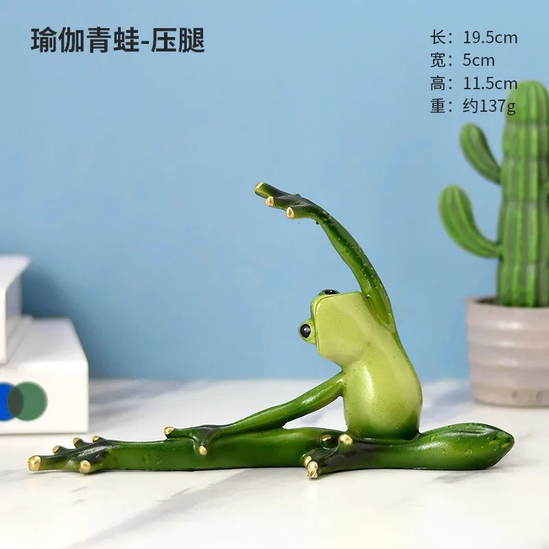 Resin Yoga Frog Figurine – Fun Desktop & Garden Decor Decorative Figurine Babs 1Pc 13