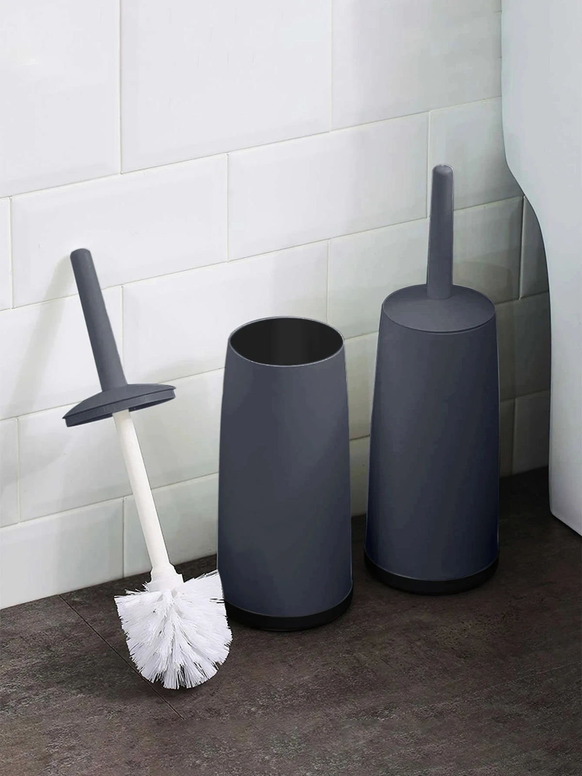 Toilet Brush & Standing Base – Long Handle Bathroom Cleaner Toilet Brush Set Babs