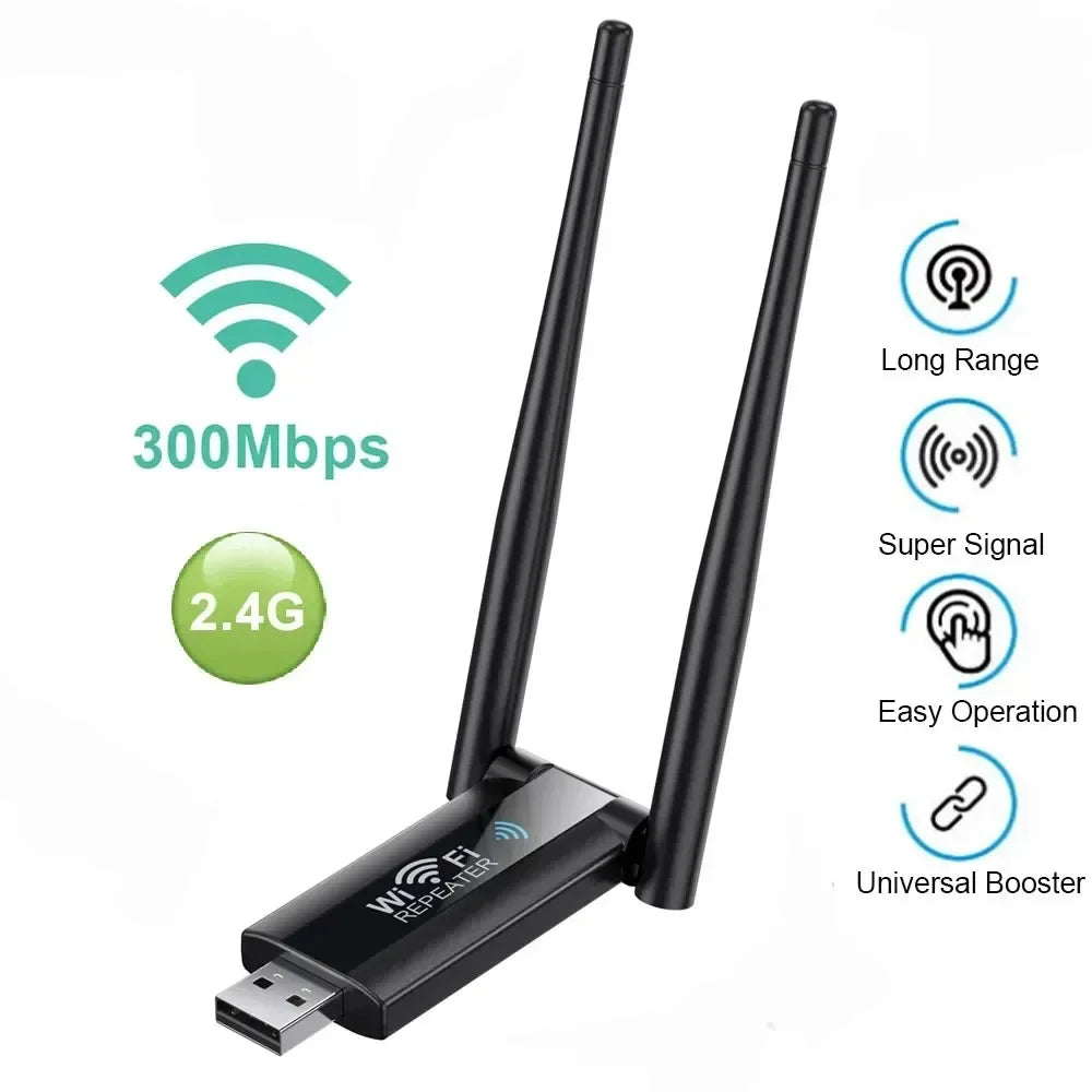 KEBIDUME 300Mbps USB WiFi Repeater & 2.4G Signal Booster USB WiFi Repeater Babs
