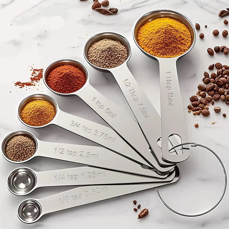 6-Piece Stainless Steel Measuring Spoons Set for Baking Measuring Spoons Set Babs