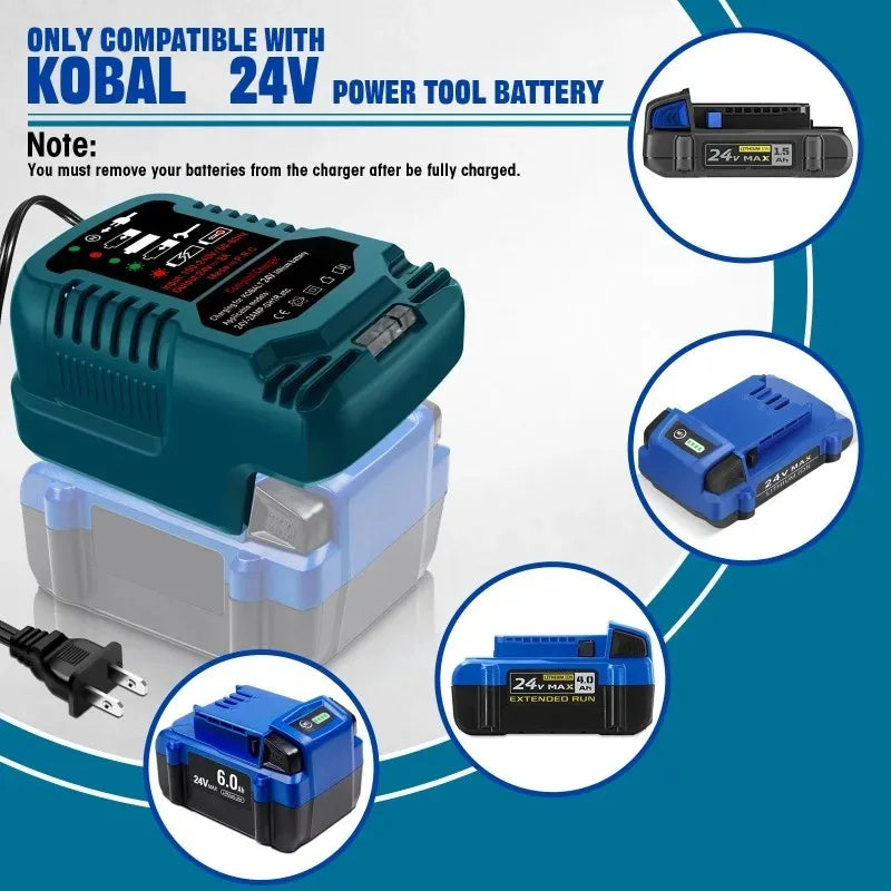 Mini Rapid Charger for Kobalt 24V Lithium Battery KB624-03 Power Tool Charger Babs