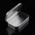 Mini Metal Tin Box – Hinged Rectangular Tinplate Organizer Tin Storage Box Babs silvery