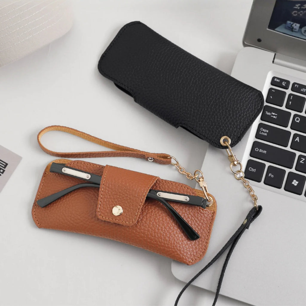 Slim PU Leather Sunglass Case with Wrist Strap – Multicolor Sunglass Case Babs
