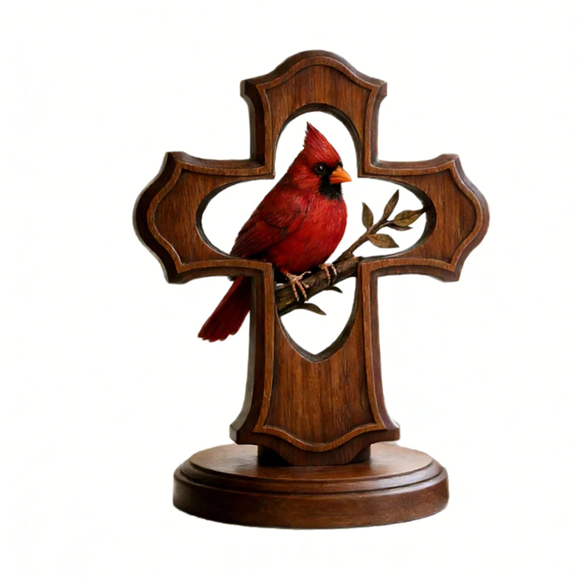 Vintage Red Cardinal Bird Desktop Ornament – Decorative Sculpture Decorative Bird Figurine Babs